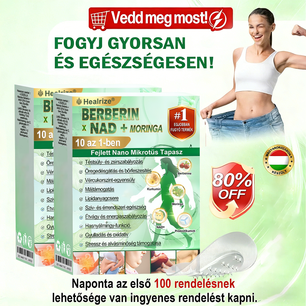 Healrize® 🌷 Nano mikrotűs karcsúsító tapasz (Napi egyetlen tapasz, látható változás 28 nap alatt) ✅ Elhízás, szív- és érrendszeri panaszok, cukorbetegség, alvási apnoe, emésztőrendszeri egészség, ízületi problémák és egyéb panaszok esetén.